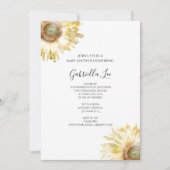 Baby shower van de Waterverf van Gele Zonnebloemen Kaart (Voorkant)