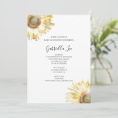 Baby shower van de Waterverf van Gele Zonnebloemen Kaart (Staand voorkant)