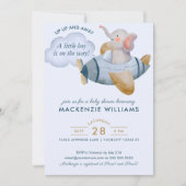 Baby shower van de Waterverf van het blauw-boogvli Kaart (Voorkant)