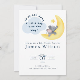 Baby shower van de Waterverf van het blauw-boogvli Save The Date