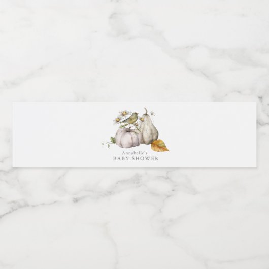 Baby shower van de Waterverf van vogelpompoen Waterfles Etiket (Enkel label)