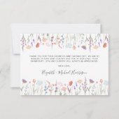 Baby shower van de Waterverf van wilde bloemen Bedankkaart (Achterkant)