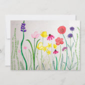 Baby shower van de Waterverf van wilde bloemen Kaart (Achterkant)