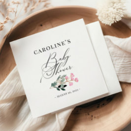 Baby shower van de Waterverf van wilde bloemen Nap Servet