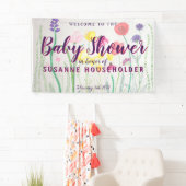 Baby shower van de Waterverf van wilde bloemen Spandoek (Insitu)