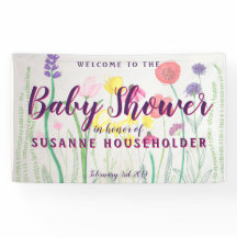 Baby shower van de Waterverf van wilde bloemen