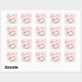 Baby shower van de Waterverf van zoete watermeloen Vierkante Sticker (Vel)
