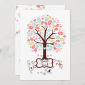 Baby shower van de wervelwervelkolom bedankkaart (Voorkant / Achterkant)