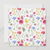 Baby shower van de wildbloemen van de weide kaart (Achterkant)