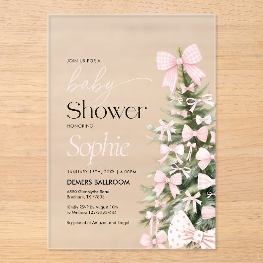 Baby shower van de winterboog acryl uitnodigingen (Voorkant)