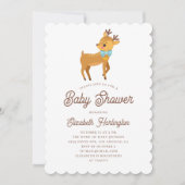 Baby shower van de winterjongen. Hoedhert Kaart (Voorkant)