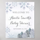 Baby shower van de winterwaterverf poster (Voorkant)