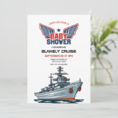Baby shower van de zeemacht kaart (Staand voorkant)