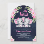 Baby shower van de zeemacht van de twinningmeiden  kaart (Voorkant)