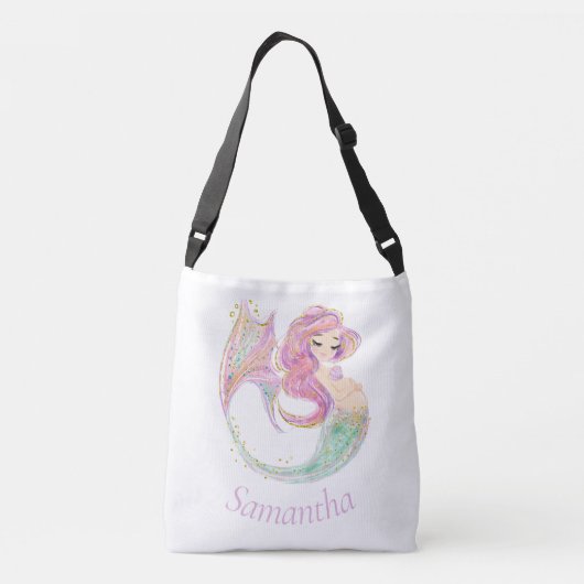 Baby shower van de Zeemeerminnende Partij Crossbody Tas (Achterkant)