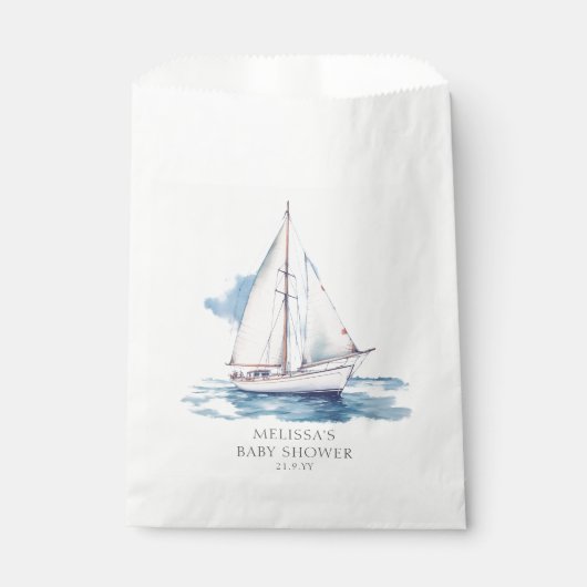 Baby shower van de zeilboot bedankzakje (Voorkant)