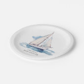 Baby shower van de zeilboot papieren bordje (Gekanteld)