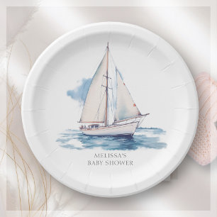 Baby shower van de zeilboot papieren bordje