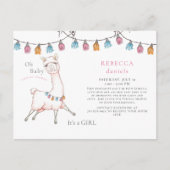 Baby shower van de zoete roze luis sombrero aankondigingskaart (Voorkant)