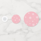 Baby shower van de zure en roze wintersneeuwvlokke confetti (Achterkanten)