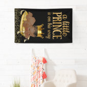 Baby shower van de zwarte en goudAfrikaanse prins Spandoek (Insitu)