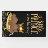 Baby shower van de zwarte en goudAfrikaanse prins Spandoek (Horizontaal)