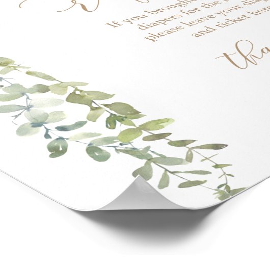 Baby shower van diaperte Raffle-gebarentroze ballo Poster (Hoek)