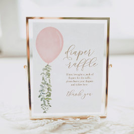 Baby shower van diaperte Raffle-gebarentroze ballo Poster