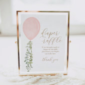 Baby shower van diaperte Raffle-gebarentroze ballo Poster