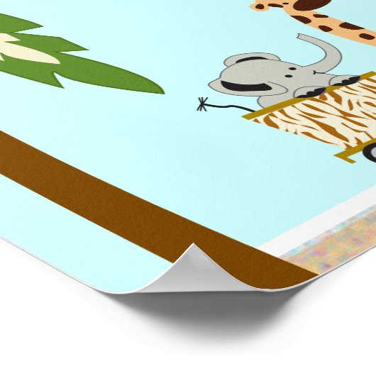 Baby shower van dierproeven poster (Hoek)