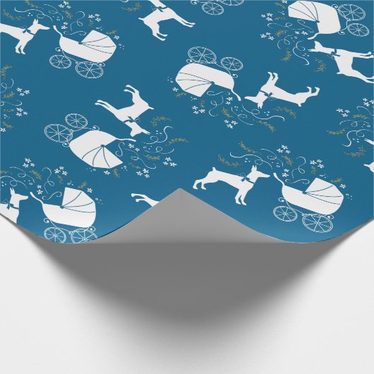 Baby shower van Dobermann Pinscher Cadeaupapier (Hoek)