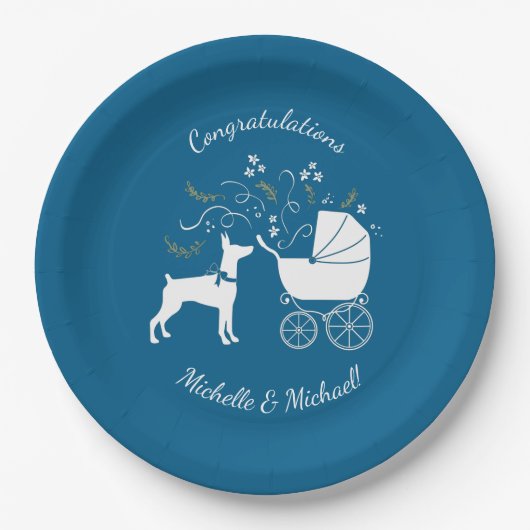 Baby shower van Dobermann Pinscher Papieren Bordje (Voorkant)
