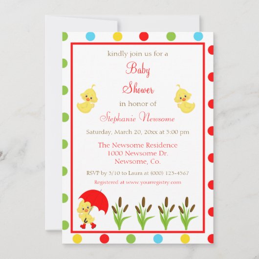 Baby shower van donkere en kleurrijke poka Dots Eu Kaart (Voorkant)