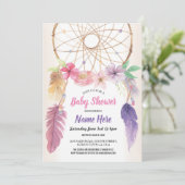 Baby shower van Dreamweaver Floral Noite Pink Kaart (Staand voorkant)
