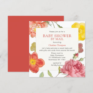 Baby shower van e-mail Colorful Floral Kaart