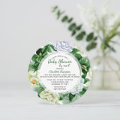 Baby shower van e-mail groene Waterverf Floral Kaart (Staand voorkant)