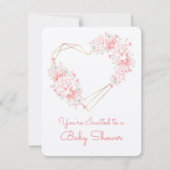 Baby shower van edele harten kaart (Voorkant)
