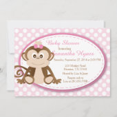 Baby shower van een aap/uitnodiging van een dag kaart (Voorkant)