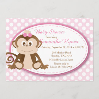 Baby shower van een aap/uitnodiging van een dag kaart
