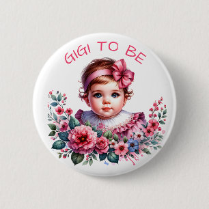  Baby shower van een baby   Gigi wordt Ronde Button 5,7 Cm