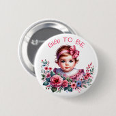  Baby shower van een baby | Gigi wordt Ronde Button 5,7 Cm (Voorkant /achterkant)