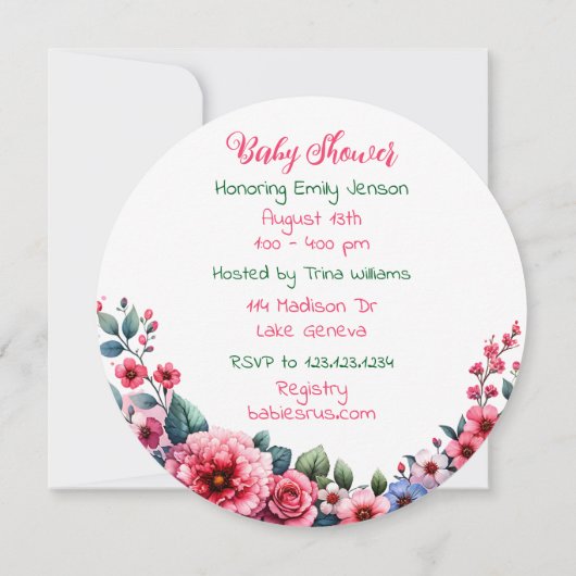  Baby shower van een baby Kaart (Achterkant)