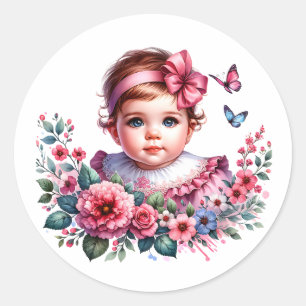  Baby shower van een baby Ronde Sticker