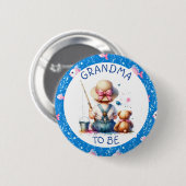 Baby shower van een Gevist meisje | Oma te zijn Ronde Button 5,7 Cm (Voorkant /achterkant)