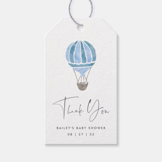 Baby shower van een luchtballon cadeaulabel (Voorkant)