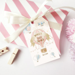 Baby shower van een luchtballon cadeaulabel