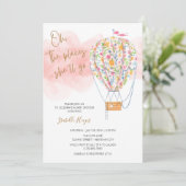 Baby shower van een luchtballon kaart (Staand voorkant)