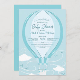 Baby shower van een luchtballon kaart