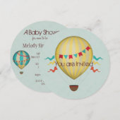 Baby shower van een luchtballon kaart (Voorkant / Achterkant)