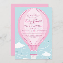 Baby shower van een luchtballon kaart
